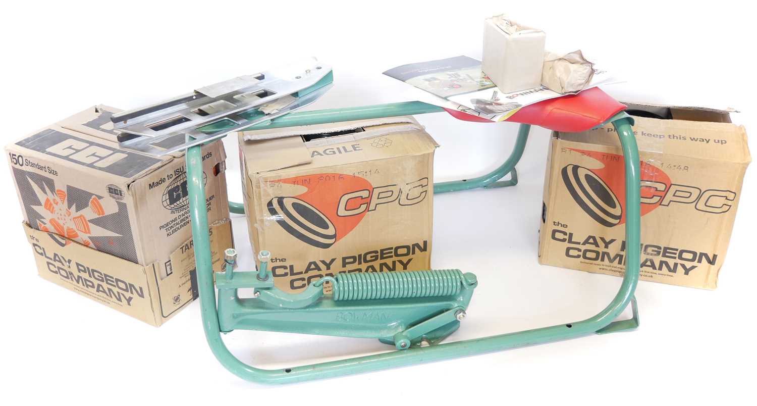 Lot Almost new Bowman sit on clay pigeon trap with...