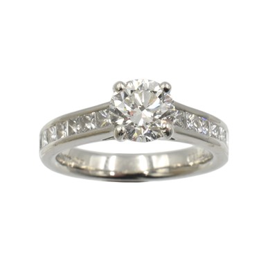 Lot 216 - A diamond and platinum solitaire ring, by David. M. Robinson