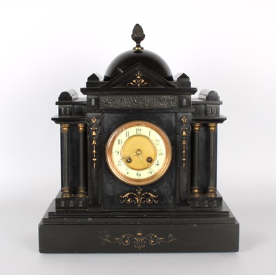 Lot 111 - A Victorian Black Slate 'Neoclassical' Mantel Clock