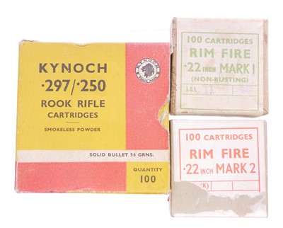Lot Collection of smallbore boxed rifle ammunition,...
