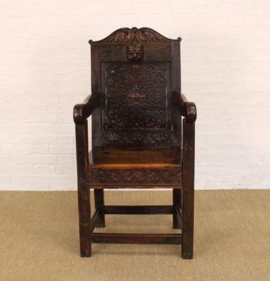 Lot 263 - An 18th Century and Later Provincial Oak Wainscot Chair