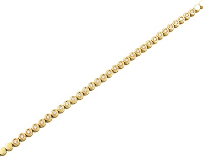 Lot An 18ct yellow gold and diamond collar necklace