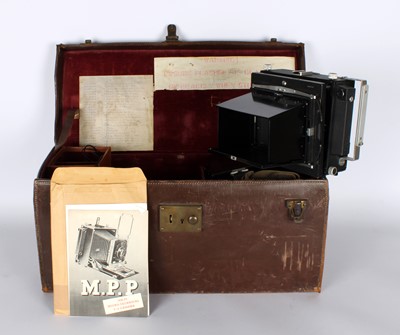 Lot 309 - A Military Issue Cased M.P.P. 'Mk. VI' Micro-Technical 5 x 4 Camera with Accessories
