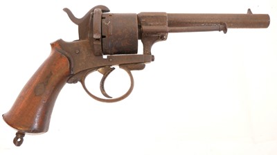 Lot Belgian 9mm pinfire revolver, serial number...