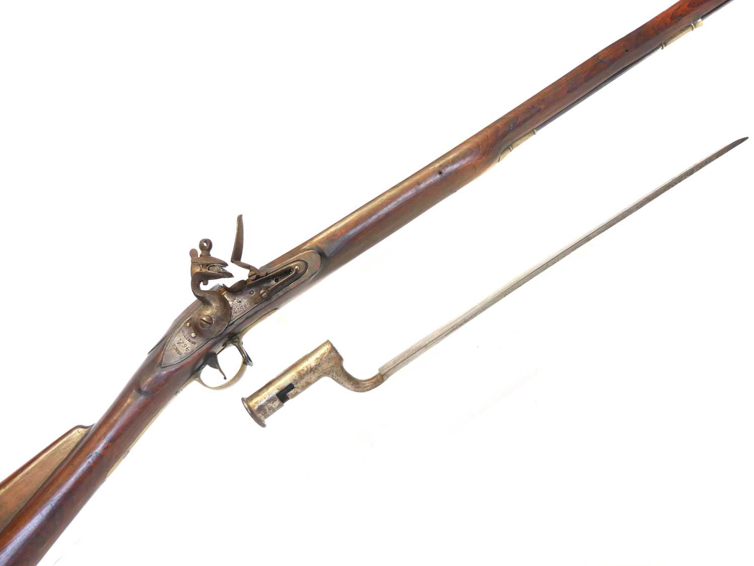 Lot Artificially aged stock and action of a 20th...