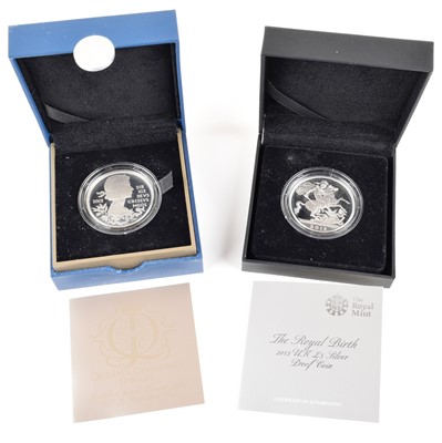 Lot 35 - Two Royal Mint cased silver proof coins (2)