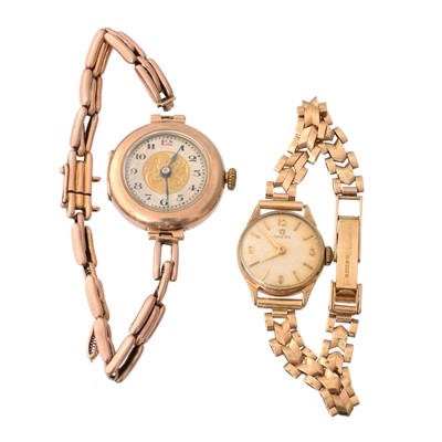 Lot A cased Omega ladies cocktail watch and another unbranded ladies cocktail watch