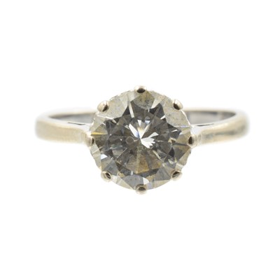 Lot A 1.75ct diamond solitaire ring set in 18ct gold