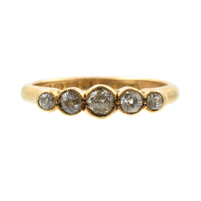 Lot A 5 stone diamond and gold ring