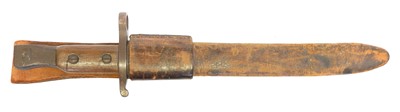 Lot Ross 1907 patent bayonet and scabbard, the...