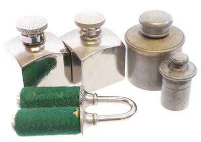 Lot Purdey Square oil bottles with barrel Keeper...