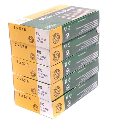 Lot Sellier and Bellot 7x57 R Mauser ammunition,...