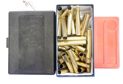 Lot 599 - .375 x 2.5 flanged reloading dies and...