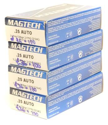 Lot Magtech .25 auto 200 rounds with 24 grain FMJ...