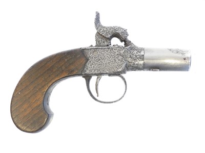 Lot 8 - Percussion box lock pistol, 1.5inch 30 bore...