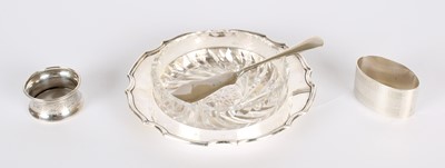 Lot 32 - A George VI Silver Butter Dish with Glass Liner and Knife by Mappin & Webb Ltd.
