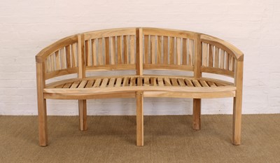 Lot 280 - A "San Diego" Teak Garden Bench in the Style of Charles Bentley