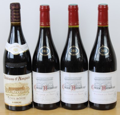 Lot 44 - 4 bottles mixed Lot Cote-Rotie Guigal and Crozes Hermitage