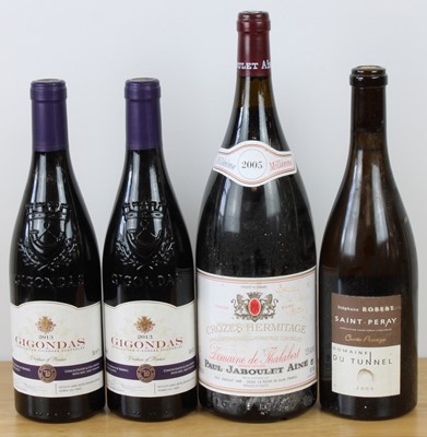 Lot 45 - 4 bottles including 1 Magnum bottle mixed Lot Red and Rare White Rhone Wines
