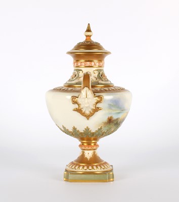 Lot A Fine Royal Worcester Vase with Cover Painted by Harry Davis