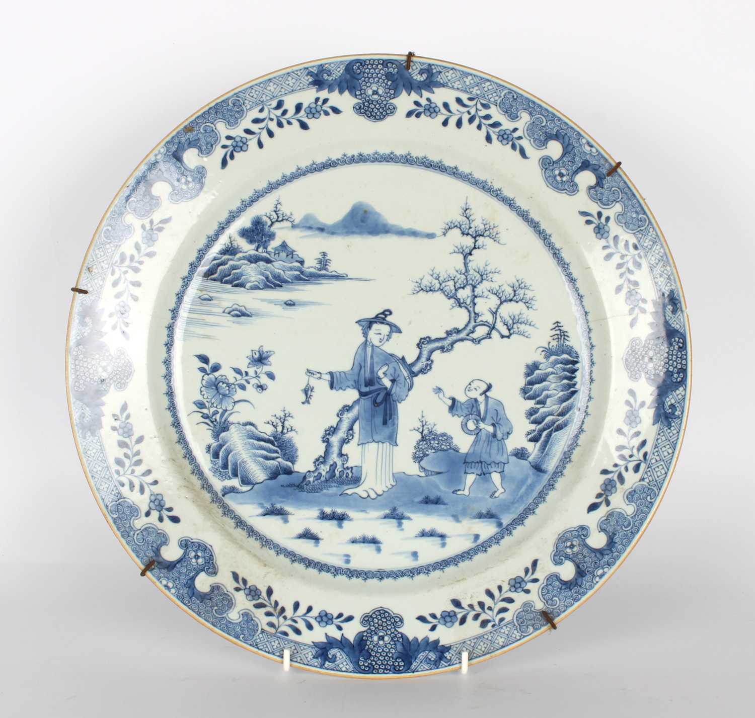 Lot An 18th Century Chinese Export Blue and White Charger