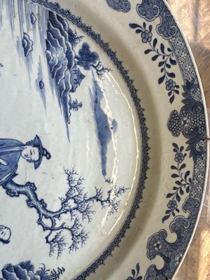 Lot An 18th Century Chinese Export Blue and White Charger