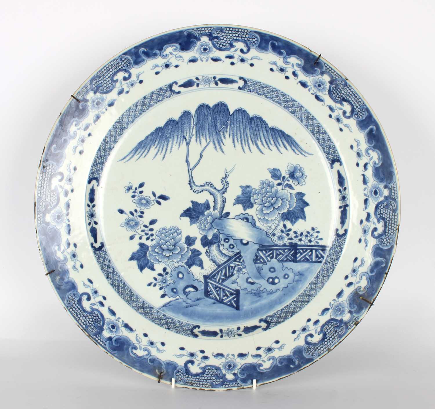 Lot A Large 18th Century Chinese Export Blue and White Wall Charger
