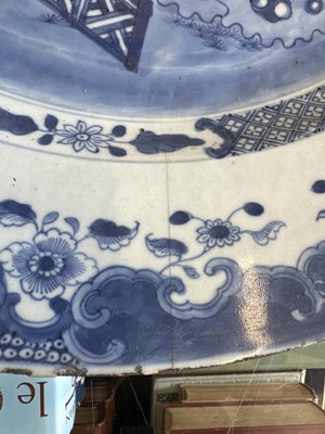 Lot A Large 18th Century Chinese Export Blue and White Wall Charger