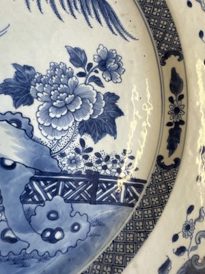 Lot A Large 18th Century Chinese Export Blue and White Wall Charger