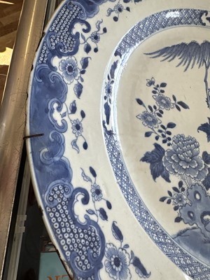 Lot A Large 18th Century Chinese Export Blue and White Wall Charger