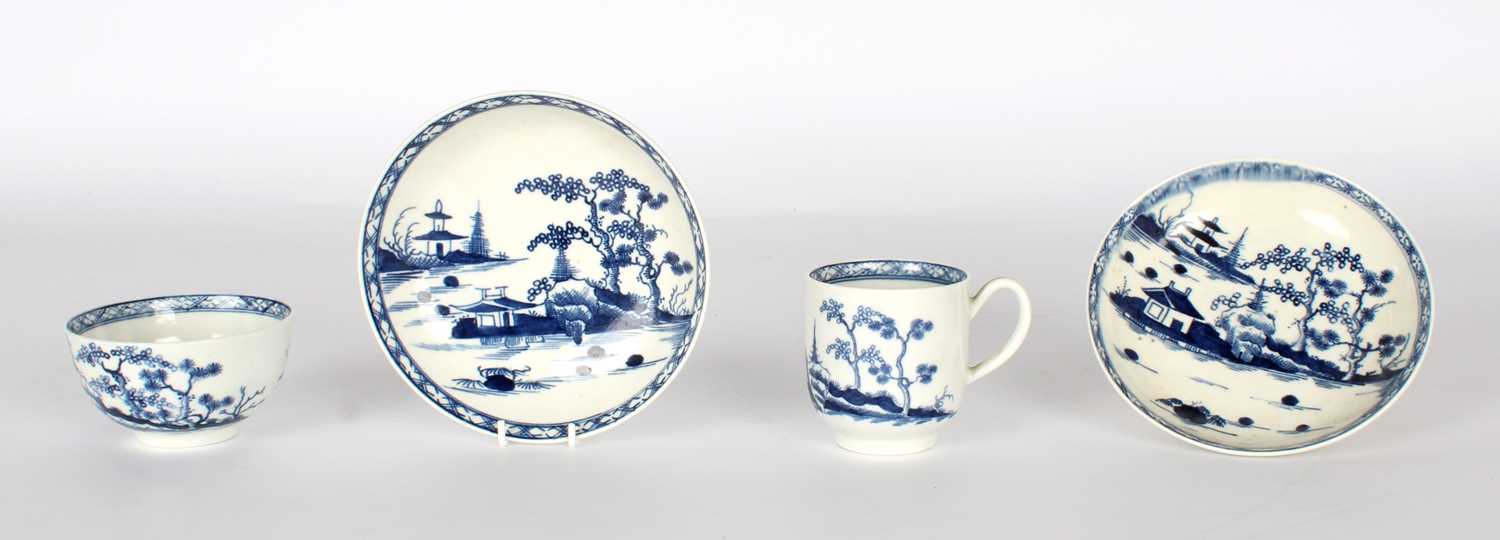 Lot A Group of 18th Century Worcester Porcelain "Cannonball" Pattern Wares