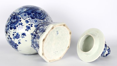 Lot A Large and Impressive Dutch Delft Jar with Cover by De Porcelyne Fles (Royal Delft)