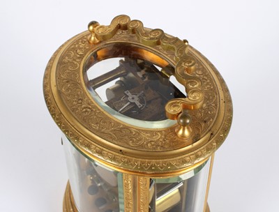 Lot A Good Late 19th Century French Five-Glass Ormolu Repeating Carriage Clock with Alarm