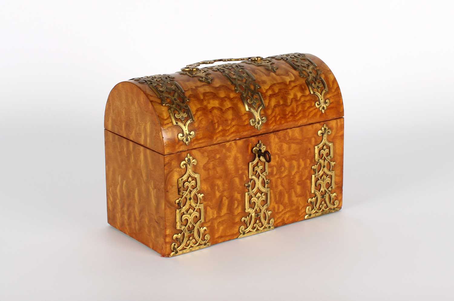 Lot A Victorian Gothic Revival Maple Stationery Box