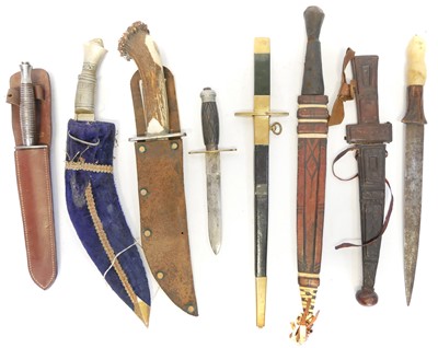 Lot 174 - Eight knives, including a reproduction...