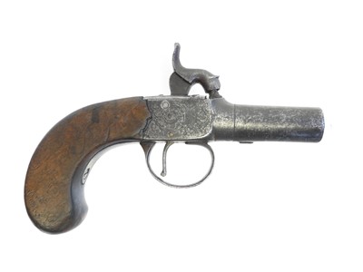 Lot 7 - Percussion box lock pistol, 1.5inch 50 bore...