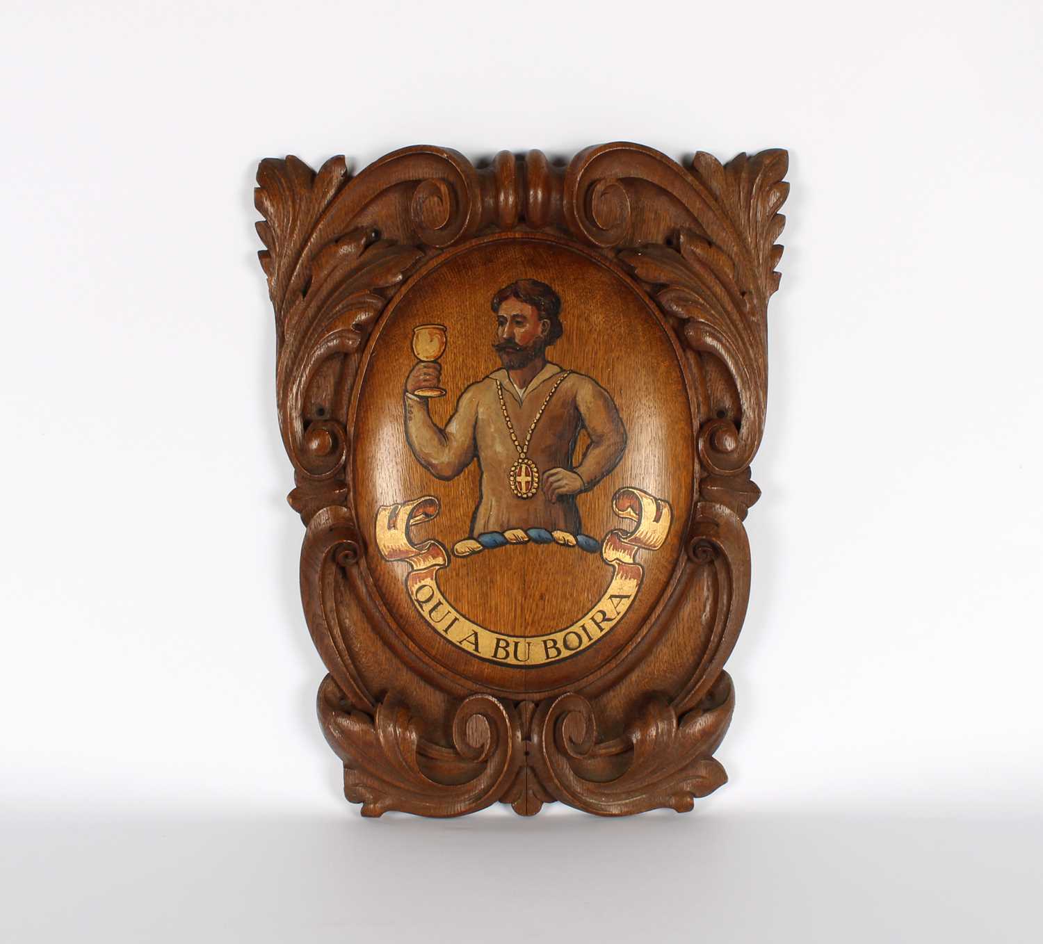 Lot An Early-Mid 20th Century Carved, Gilded and Painted Oak Panel