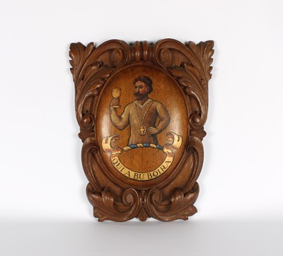 Lot An Early-Mid 20th Century Carved, Gilded and Painted Oak Panel