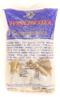 Lot 582 - .22 Swift brass, 100 x new unfired cases by...