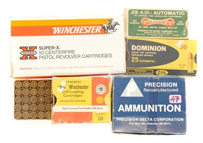 Lot 520 - Mixed calibre ammunition, to include 20 x...