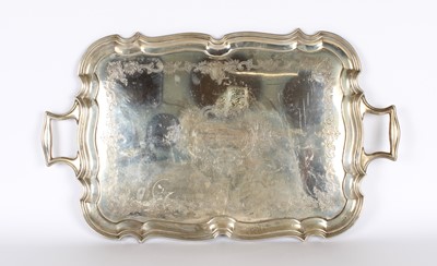 Lot 2 - A Large and Impressive George VI Silver Presentation Tray by Barker Brothers Ltd.