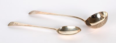 Lot 13 - A Victorian Silver Ladle and Serving Spoon by William Gibson & John Langman