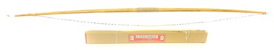 Lot 217 - Ash longbow, with horn nocks, together with...