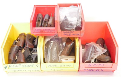 Lot 463 - Collection of grips, for Enfield and Webley...