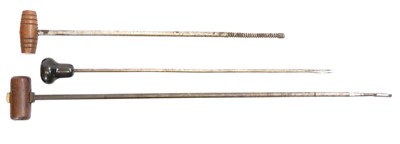 Lot 90 - Three pistol cleaning rods, one for a Luger.