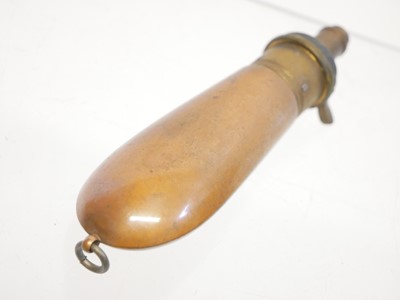 Lot 120 bore revolver powder flask, brass and...