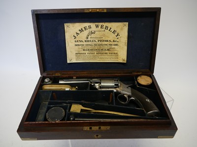 Lot 11 - Cased Philip Webley forth model Long Spur 60...