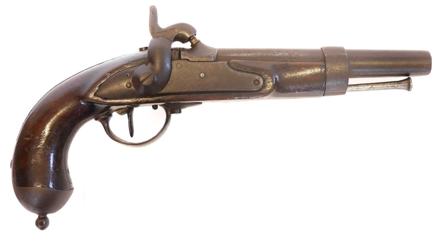 Lot 6 - M.1822 type percussion 18mm cavalry pistol,...