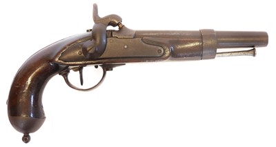 Lot 6 - M.1822 type percussion 18mm cavalry pistol,...
