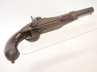 Lot 6 - M.1822 type percussion 18mm cavalry pistol,...